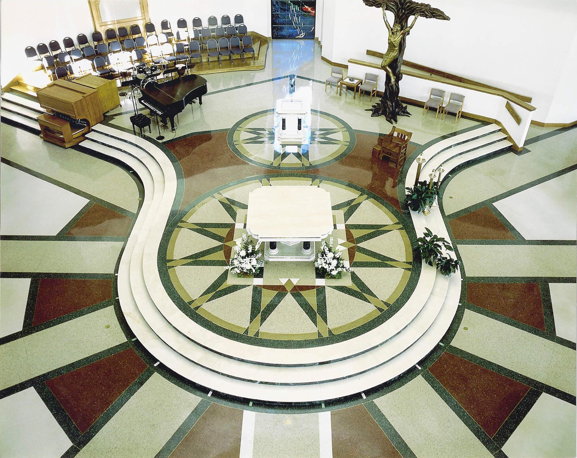 Terrazzo floor at St. Vincent's church